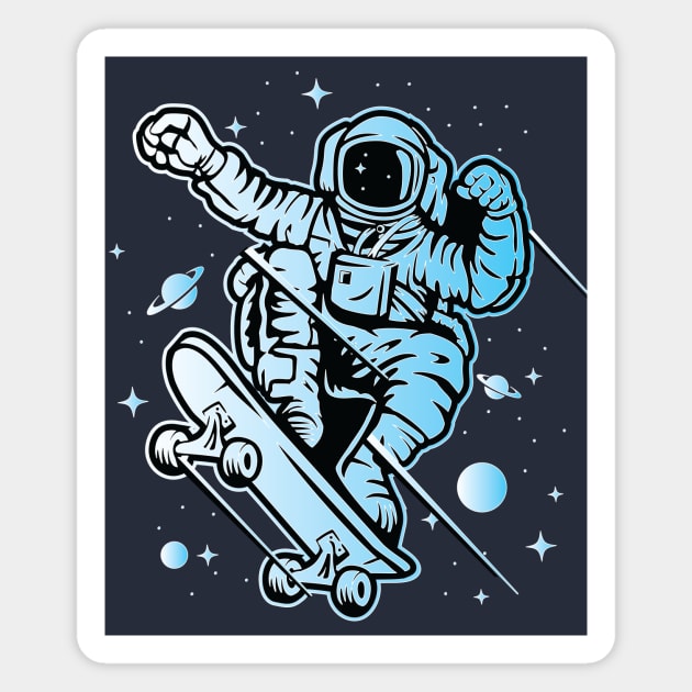 Skater Astronaut in the Space Magnet by LineXpressions